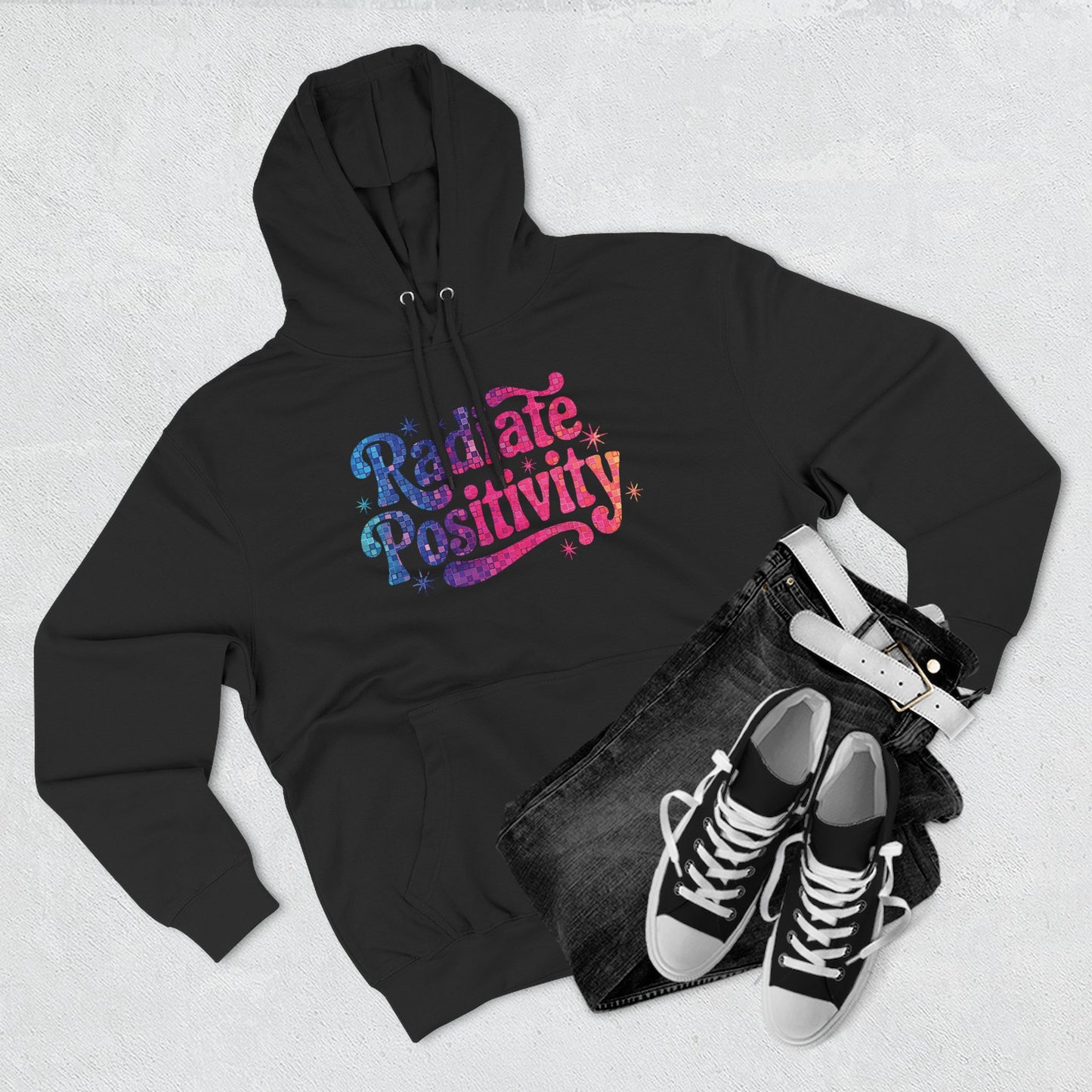 Radiate Positivity Fleece Hoodie - Cozy & Inspirational Wear
