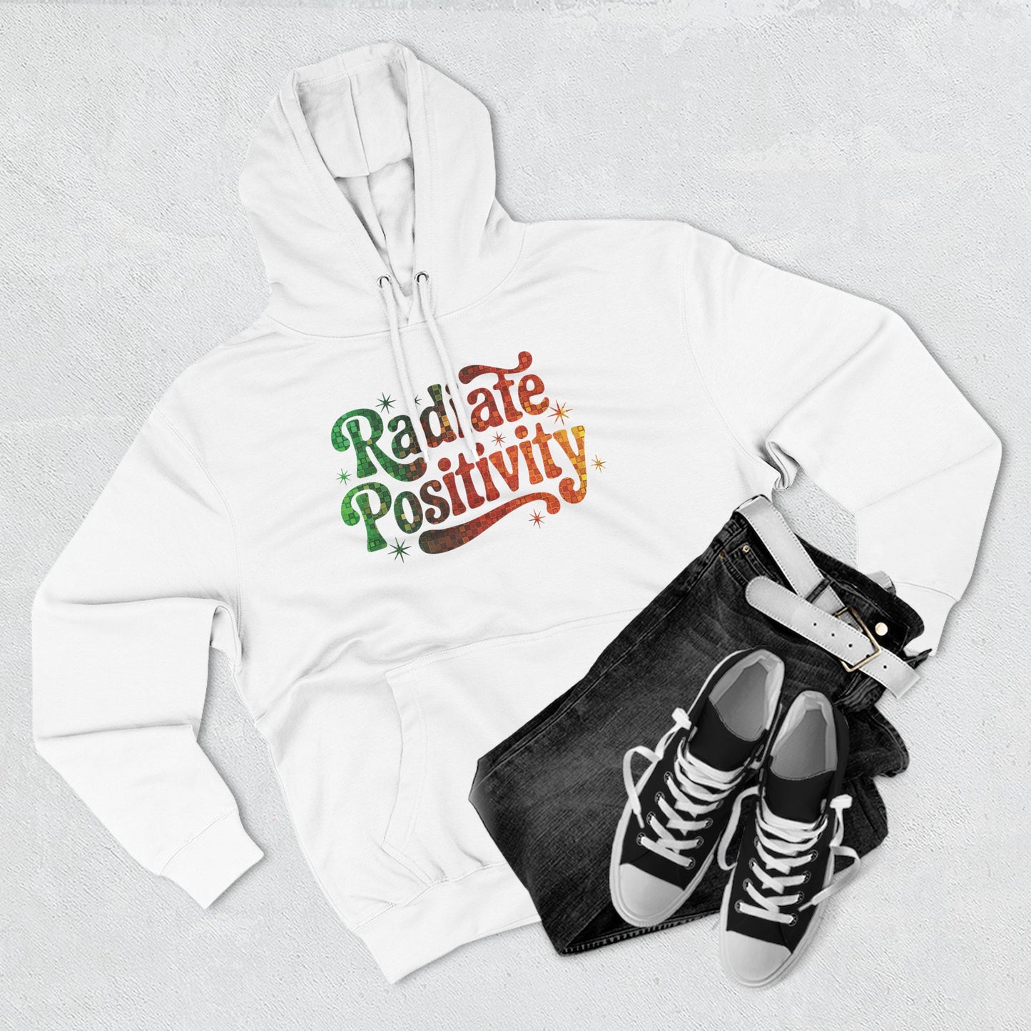 Radiate Positivity Fleece Hoodie - Cozy & Inspirational Wear