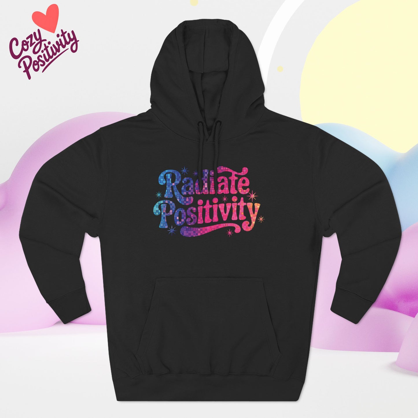 Radiate Positivity Fleece Hoodie - Cozy & Inspirational Wear