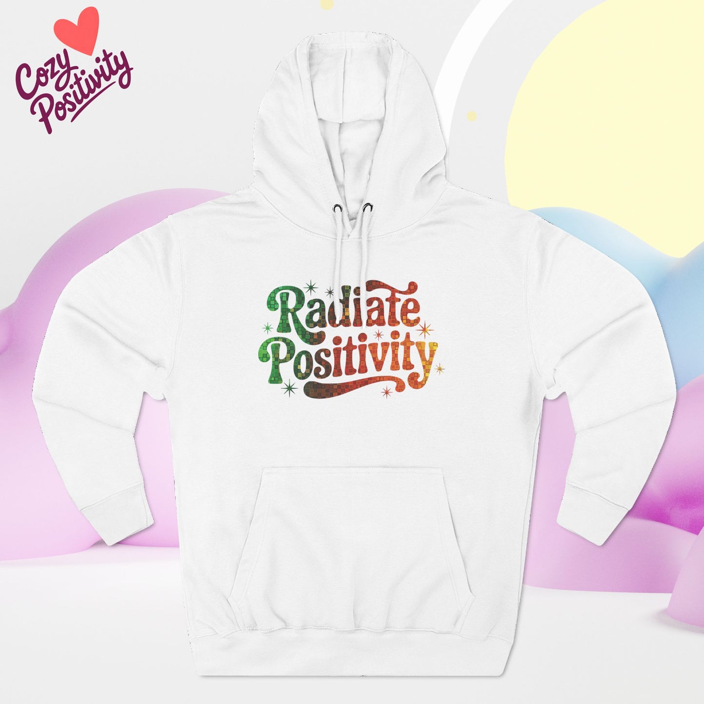 Radiate Positivity Fleece Hoodie - Cozy & Inspirational Wear