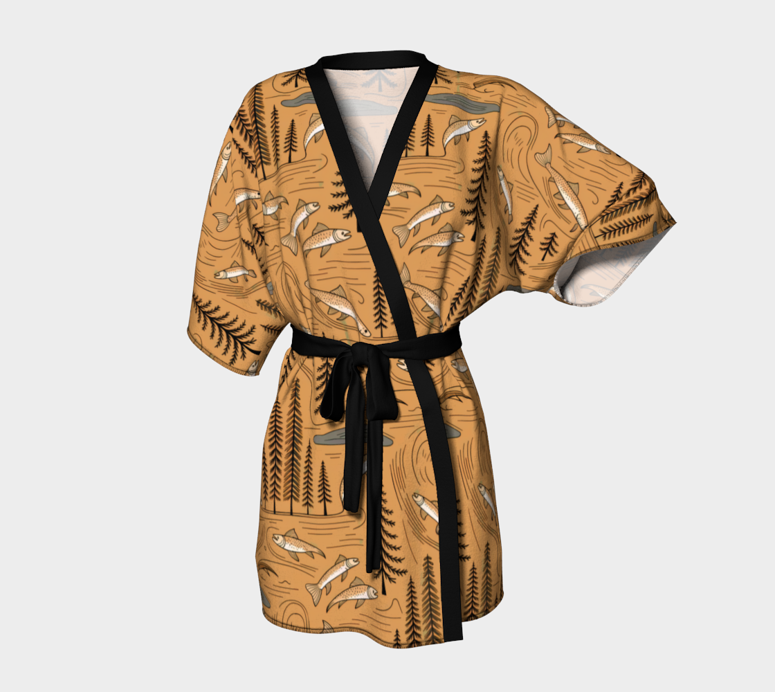 Canadian nature and fish relaxed summer robe