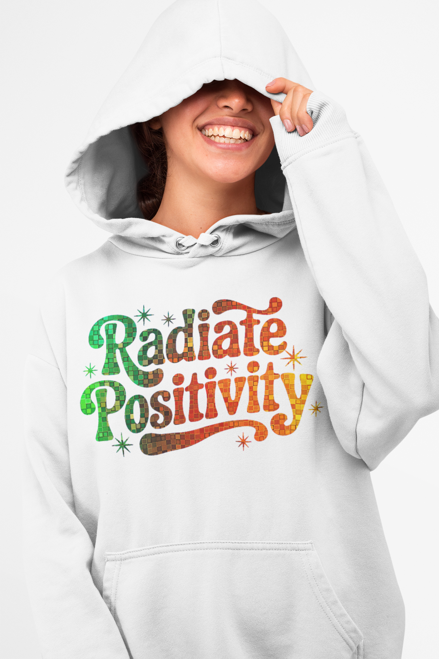 Radiate Positivity Fleece Hoodie - Cozy & Inspirational Wear