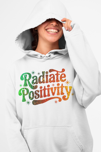 Radiate Positivity Fleece Hoodie - Cozy & Inspirational Wear
